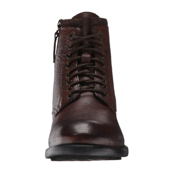 NEW Kenneth Cole Reaction Men Select Brown Leather Zipper Lace Up Ankle Boot - Picture 4 of 7